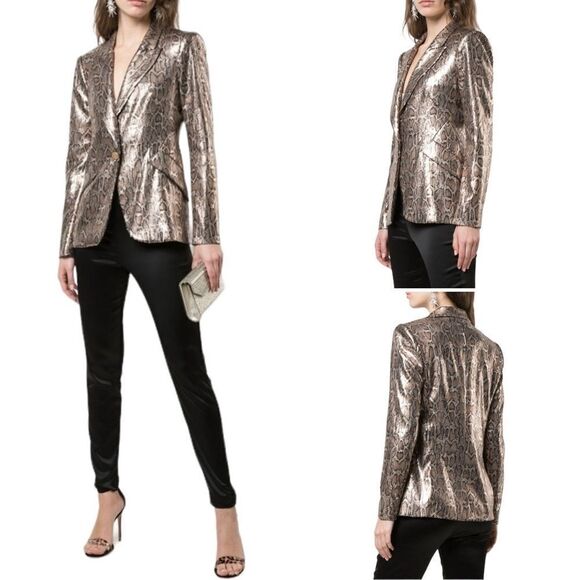 IEENA for Mac Duggal Sequin Leopard Print Blazer Sz 6 NWT - Picture 2 of 16